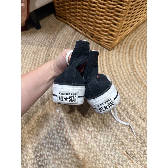Platform high top converse in black womens size 5 - Picture 2 of 6